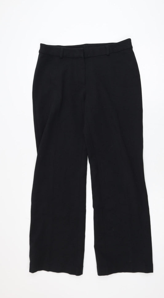Lands' End Women's Black Petite Size 12 Straight Leg Trousers