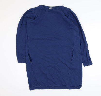 Oliver Bonas Women Blue Tunic Sweatshirt UK 12 Cotton Blend