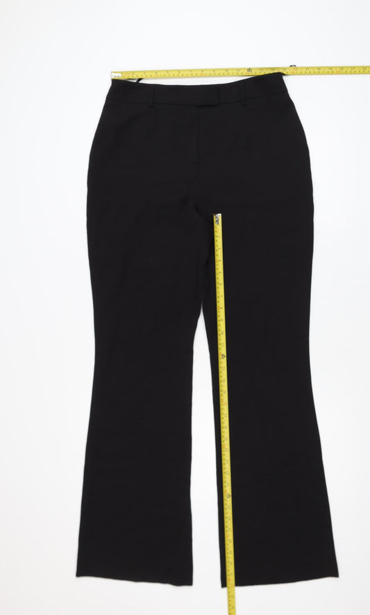 Lipsy Women Black Size 12 Straight Leg Dress Pants Trousers