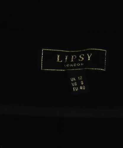 Lipsy Women Black Size 12 Straight Leg Dress Pants Trousers