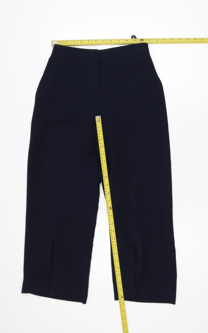 Topshop Women’s Black Cropped Twill Trousers Size 6