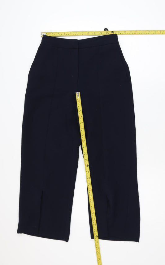 Topshop Women’s Black Cropped Twill Trousers Size 6