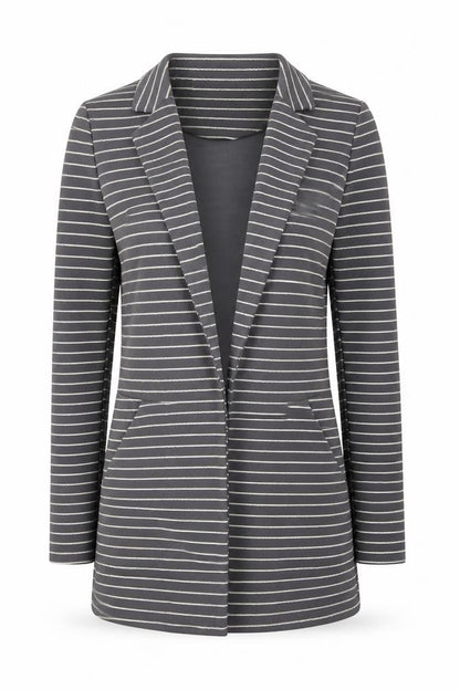 Paolo Casalini Women's Grey Striped Slim Fit Blazer XS