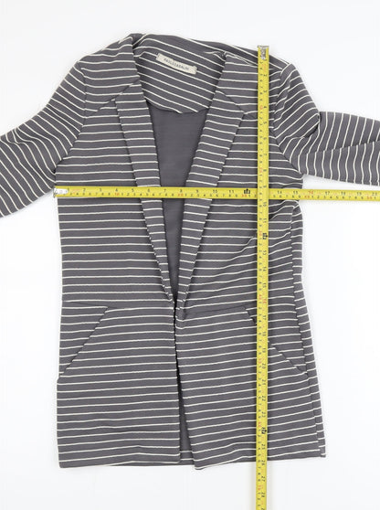 Paolo Casalini Women's Grey Striped Slim Fit Blazer XS