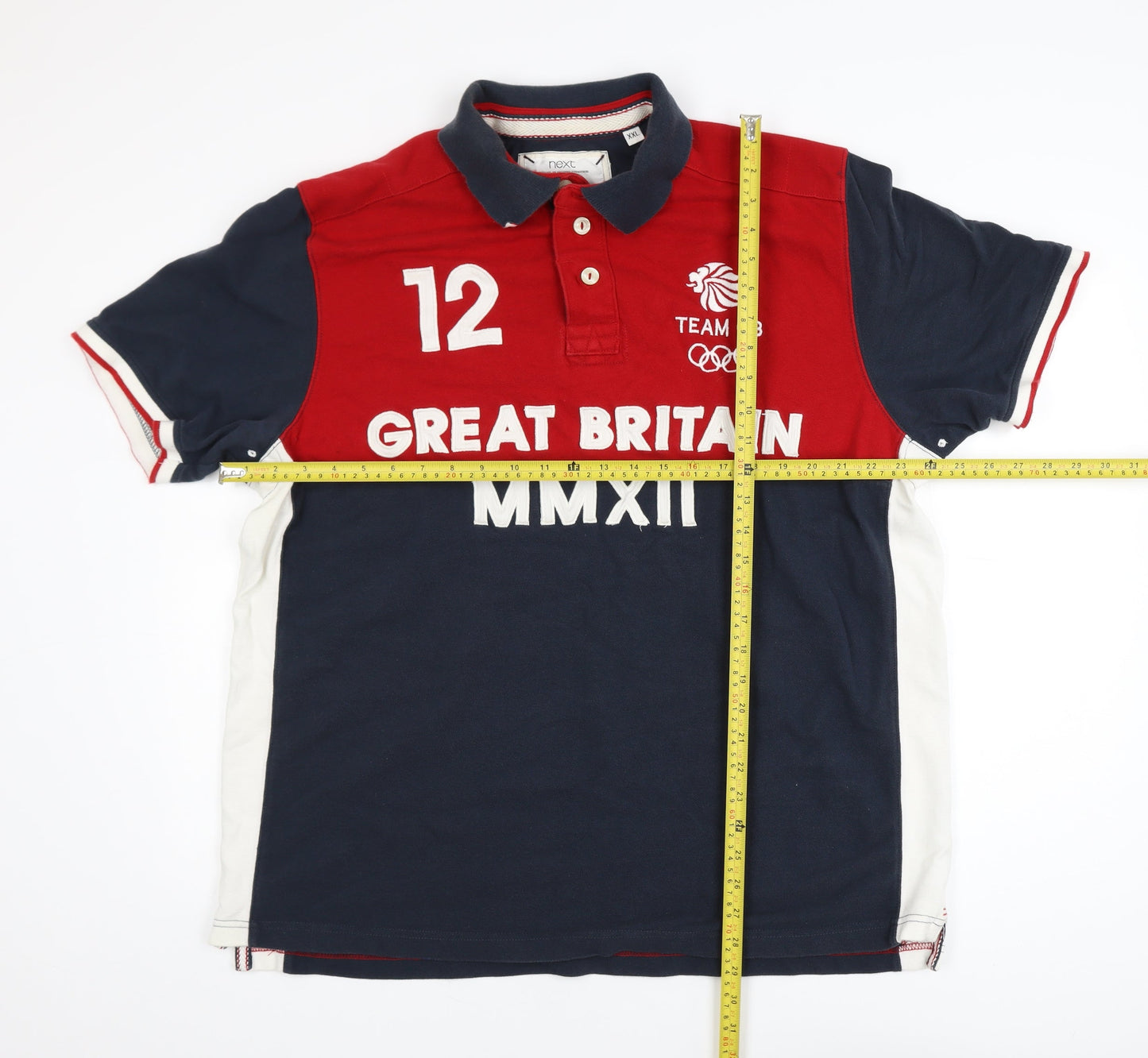 Next Team GB Great Britain Polo Shirt Navy Red White XXL Men's Rugby Style