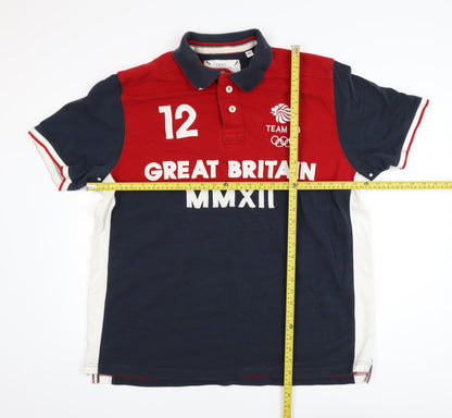Next Team GB Great Britain Polo Shirt Navy Red White XXL Men's Rugby Style