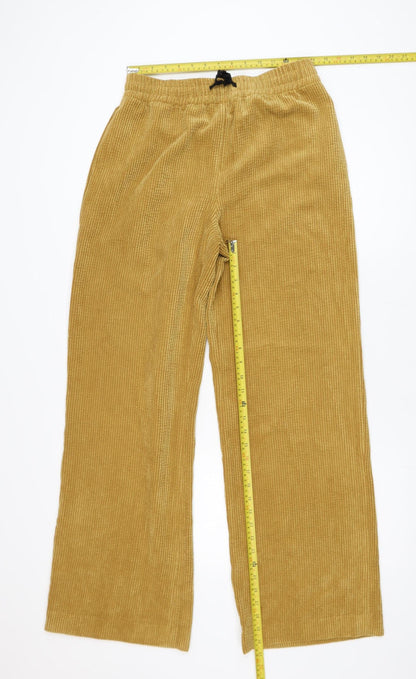 Zara Woman Mustard Corduroy Wide-Leg Trousers Size M