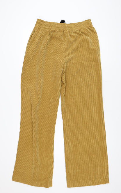 Zara Woman Mustard Corduroy Wide-Leg Trousers Size M