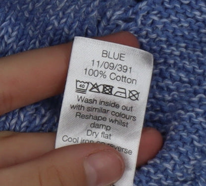 M&Co Women’s Blue Cotton Knit Open Cardigan XL