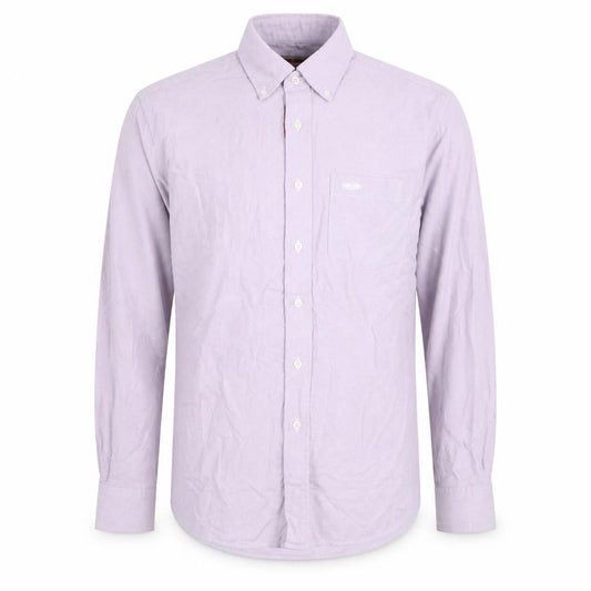 Front view of Lee Cooper Men's Purple 16 Regular Fit Cotton Button-Up Shirt