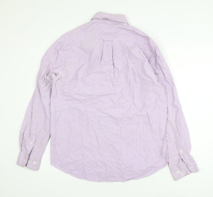 Lee Cooper Men's Purple 16 Regular Fit Cotton Button-Up Shirt