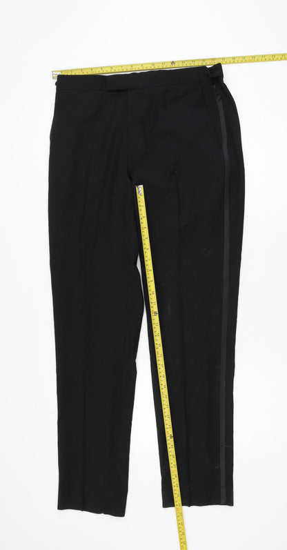 Marks and Spencer Autograph Men’s Black Wool Blend Slim Dress Pants 34L