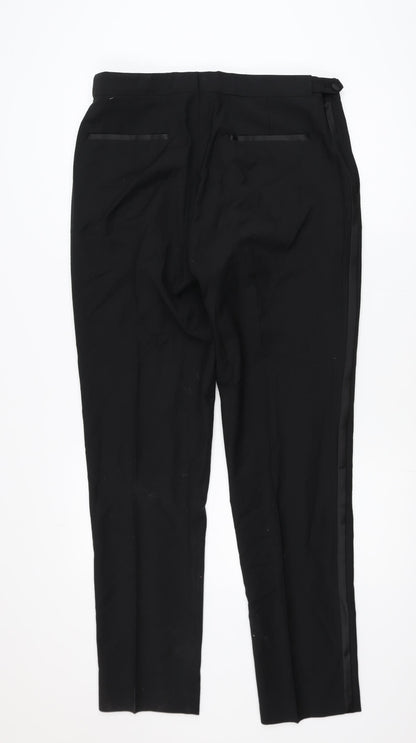 Marks and Spencer Autograph Men’s Black Wool Blend Slim Dress Pants 34L