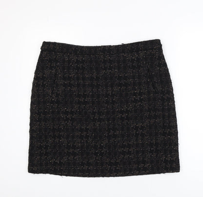 M&Co Women’s Black Tweed Knee Length Pencil Skirt Size 16