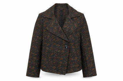 Viyella Women's Brown Floral Single-Breasted Blazer UK 12