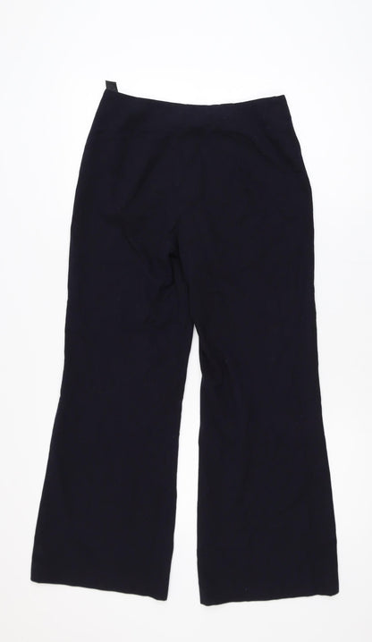 Marks and Spencer Women’s Black Flared Trousers UK 8 Short Polyester Blend