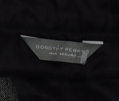 Dorothy Perkins Women's Grey Wool Blend Short Pencil Skirt Size 14