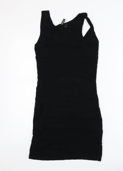 H&M Women Black Size 8 Sleeveless Bodycon Short Dress