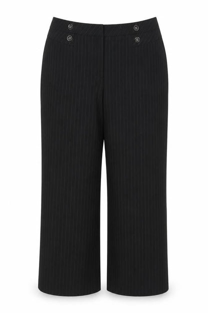 BHS Women’s Black Pinstripe Petite Size 18 Straight Leg Trousers