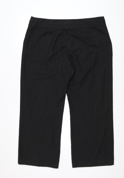 BHS Women’s Black Pinstripe Petite Size 18 Straight Leg Trousers