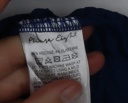 Phase Eight Women Blue Jersey Playsuit Size 18 Relaxed Fit