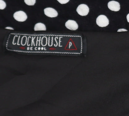 Clockhouse Women Black Polka Dot Fit & Flare Dress Size 12