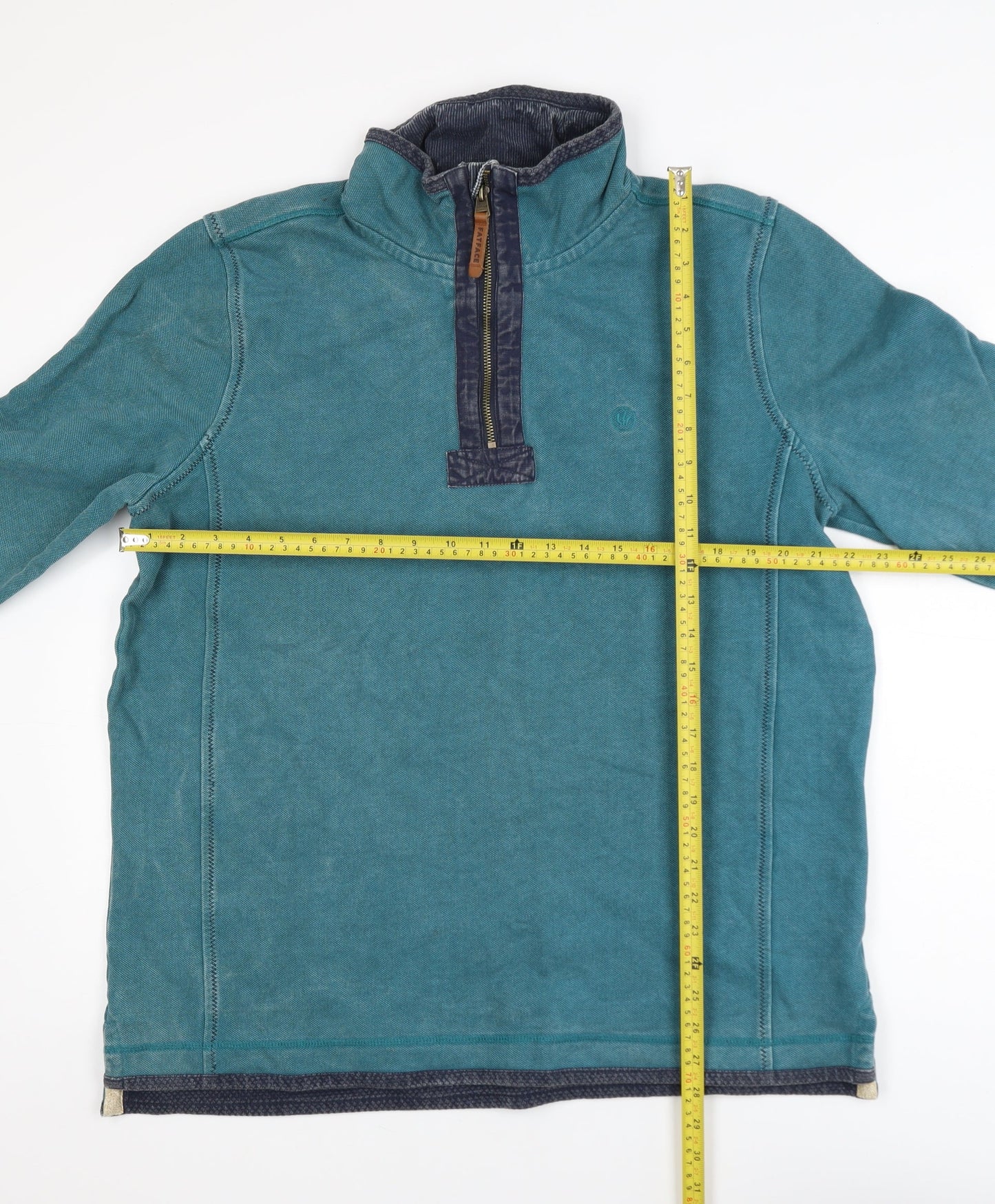 FatFace Men's Blue 1/2 Zip Cotton Long Sleeve Casual Top Size L