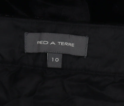 Pied A Terre Womens Black Velvet Beaded Bodycon Dress Size 10