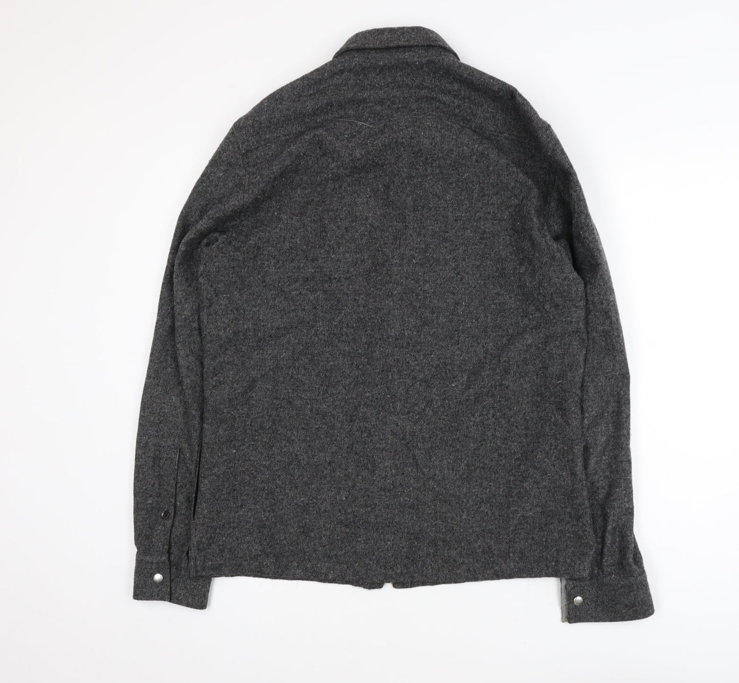 River Island Men's Grey Wool Blend Zip Jacket Medium