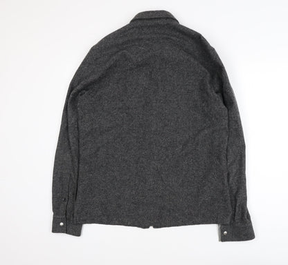 River Island Men's Grey Wool Blend Zip Jacket Medium