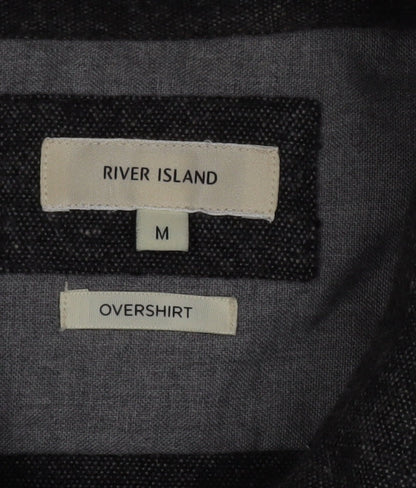 River Island Men's Grey Wool Blend Zip Jacket Medium