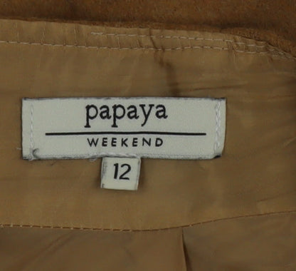 Papaya Women Beige Size 12 Straight Wool Blend Mini Skirt