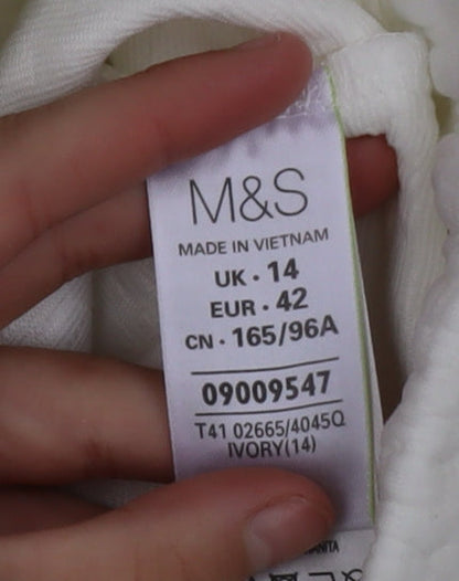 Marks and Spencer Women Ivory Size 14 Bomber Jacket