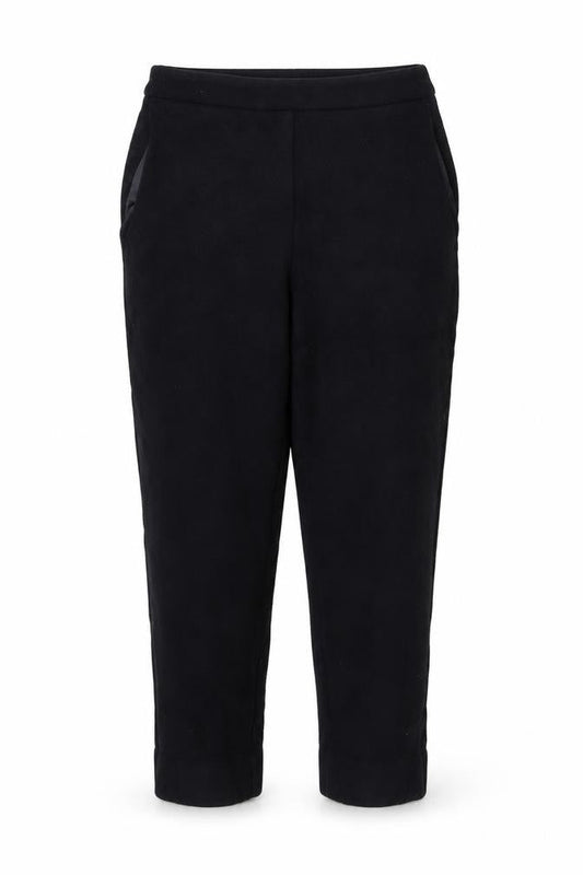 Jaeger Women’s Black Wool Blend Cropped Tapered Trousers Size 10