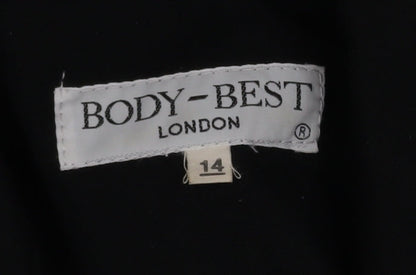 Body-Best London Women's Black Double-Breasted Blazer Size 14