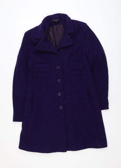 Kookai Women's Purple Wool Mid-Length Coat Size 14