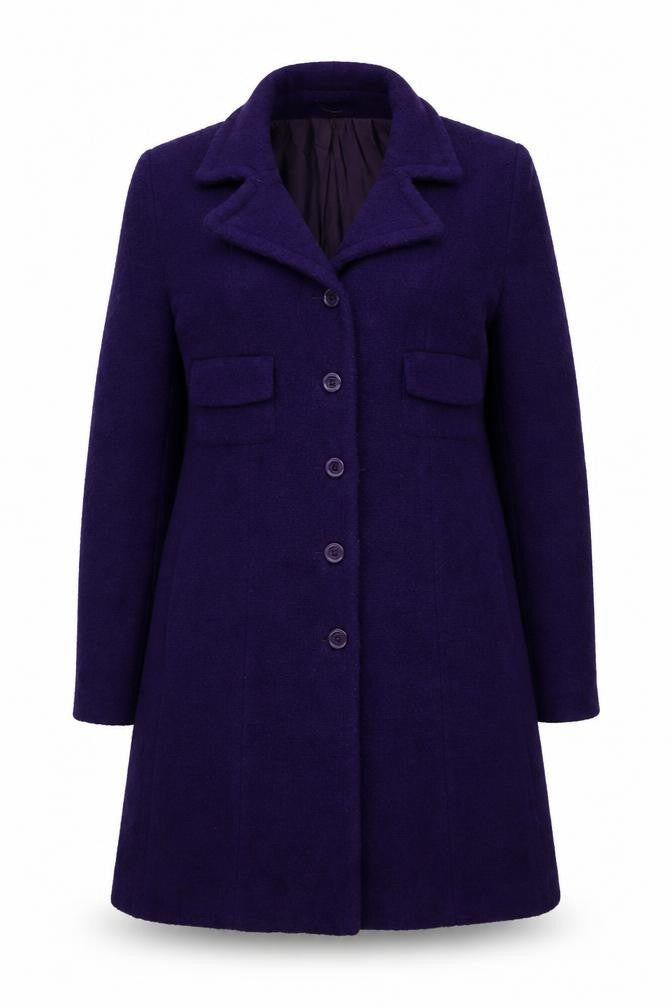 Kookai Women's Purple Wool Mid-Length Coat Size 14