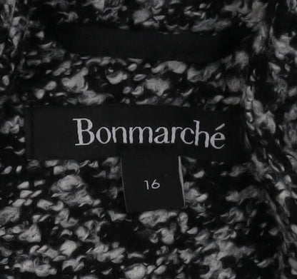 Bonmarché Women's Grey Knit Coatigan Size 16 Overcoat