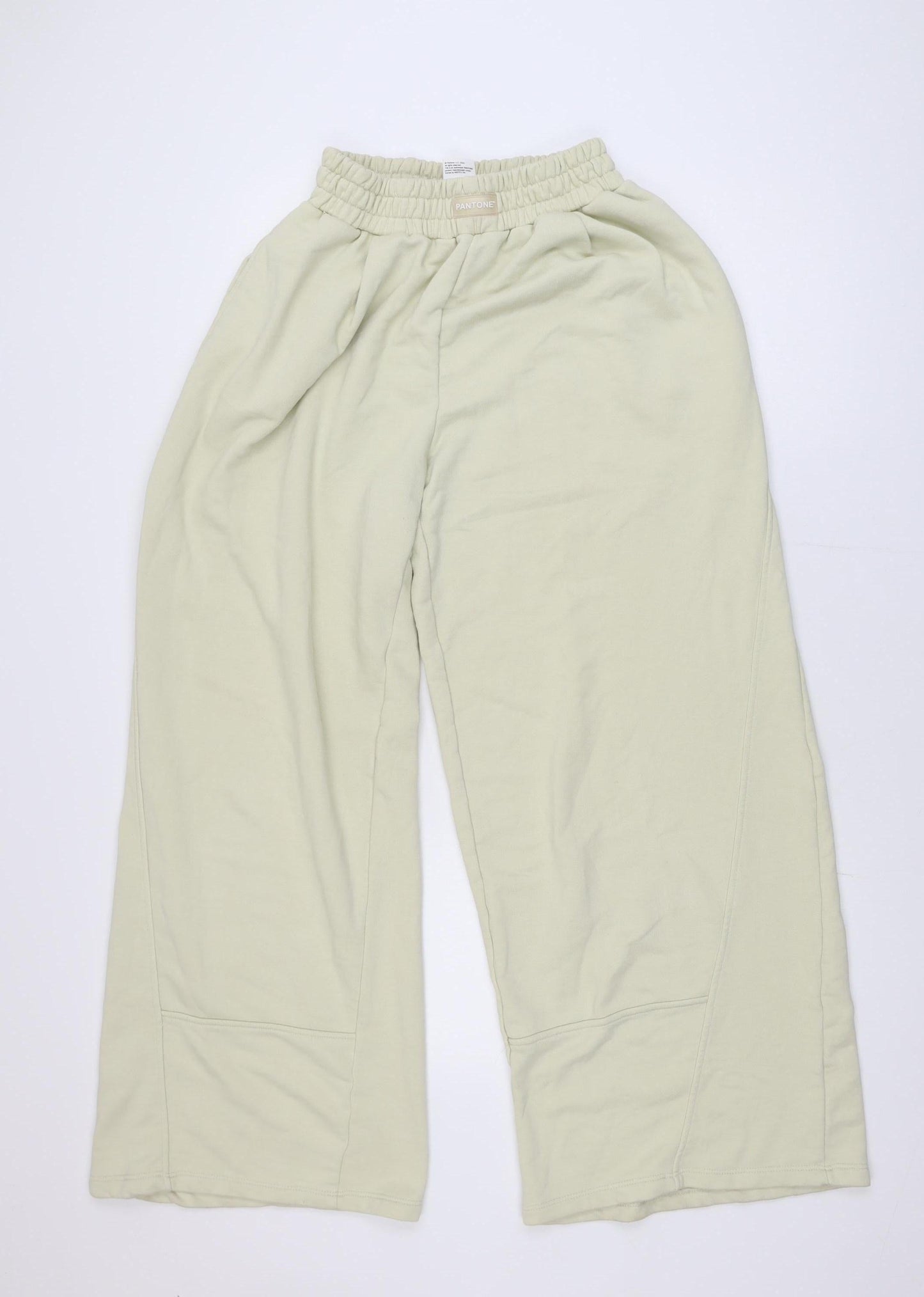 Zara Women’s Beige Wide-Leg Sweatpants M Cotton Blend Relaxed Fit