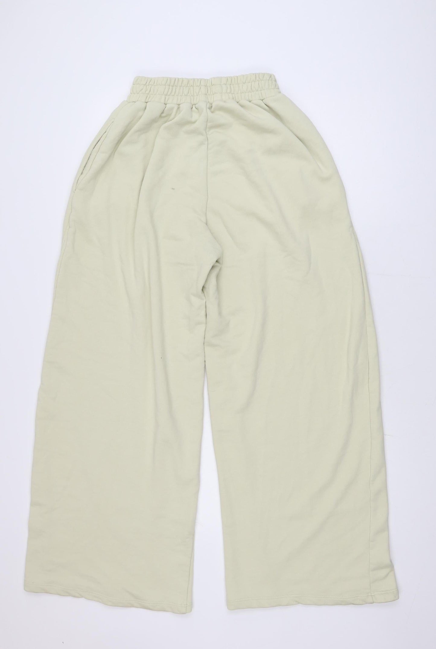 Zara Women’s Beige Wide-Leg Sweatpants M Cotton Blend Relaxed Fit