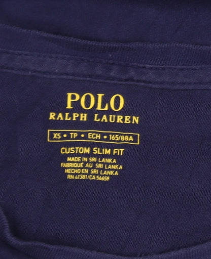 Ralph Lauren Men's Navy Blue Slim Fit Long Sleeve Cotton T-Shirt XS