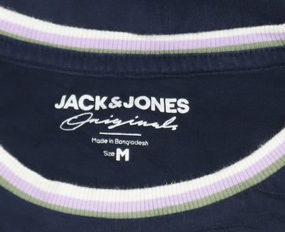 Jack & Jones Men’s Blue Crew Neck Short Sleeve Cotton T-Shirt M
