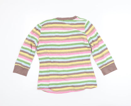 Tom Joule Women’s Multicoloured Striped 3/4 Sleeve Cotton T-Shirt Size 12