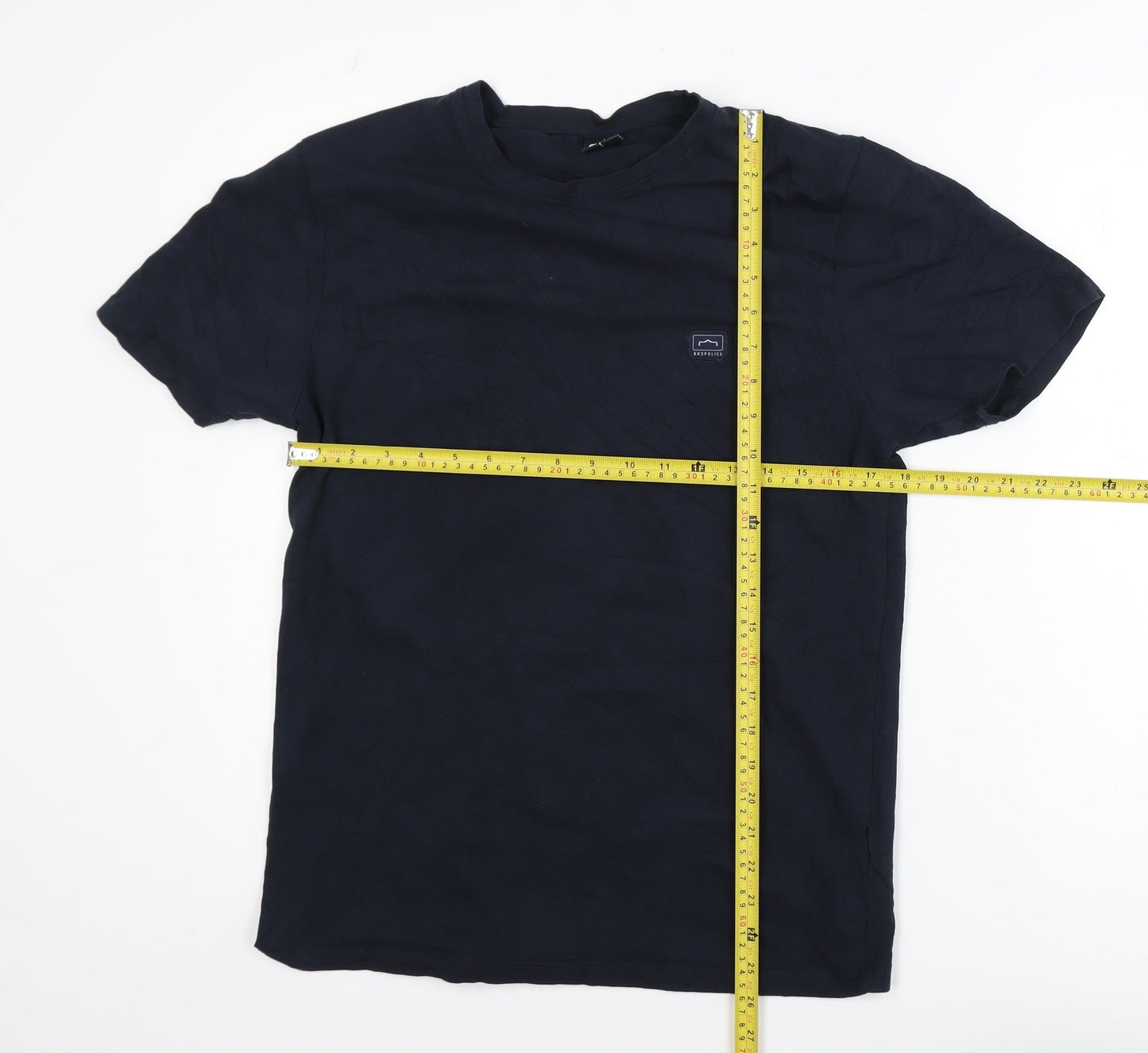 883 Police Men's Blue Slim Fit Cotton Crew Neck T-Shirt Size M