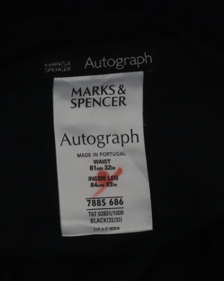 Marks and Spencer Autograph Women Black Straight Trousers Size 12
