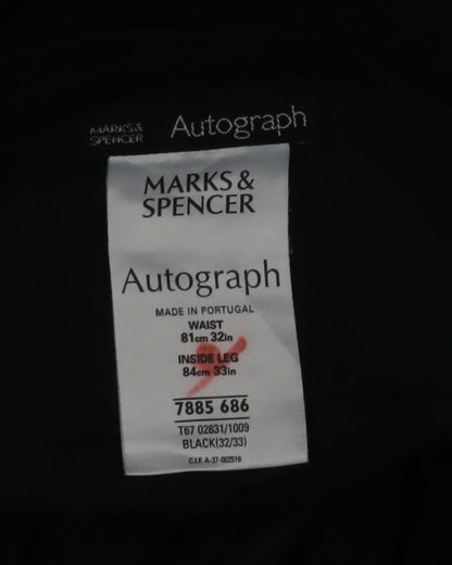 Marks and Spencer Autograph Women Black Straight Trousers Size 12