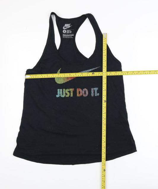 Nike Men's Black Loose Fit Tank Top L Sports Gym Vest