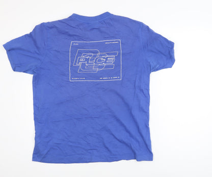883 Police Men's Blue Graphic Print Cotton Crew Neck T-Shirt M