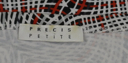 Precis Petite Women’s Multicoloured Geometric 3/4 Sleeve Stretch Blouse Size S