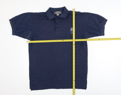 Trojan Men Navy Blue Small Short Sleeve Cotton Polo Shirt